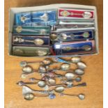 A collection of mainly silver plate / EPNS Souvenir spoons, the lot to include some hallmarked