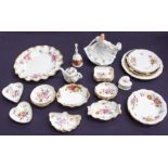 Collection of Royal Crown Derby posie, cobalt Royal Albert climbing rose and Royal Doulton lady