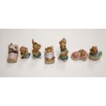 A collection of seven Pendelfin figures