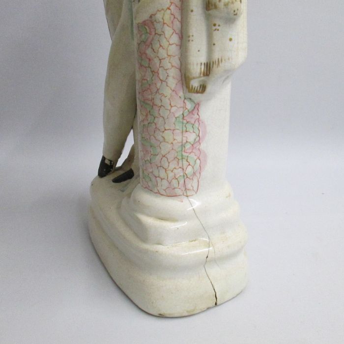 A Large Staffordshire figure of Garibaldi leaning on a post. Circa 1860 Size: height 49 cm, width 25 - Image 4 of 4