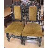 A pair of reproduction chairs in the Jacobean style