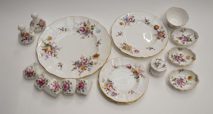 A quantity of Royal Crown Derby Olde Avesbury, posies and a plain white Royal Crown Derby tea