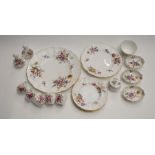 A quantity of Royal Crown Derby Olde Avesbury, posies and a plain white Royal Crown Derby tea