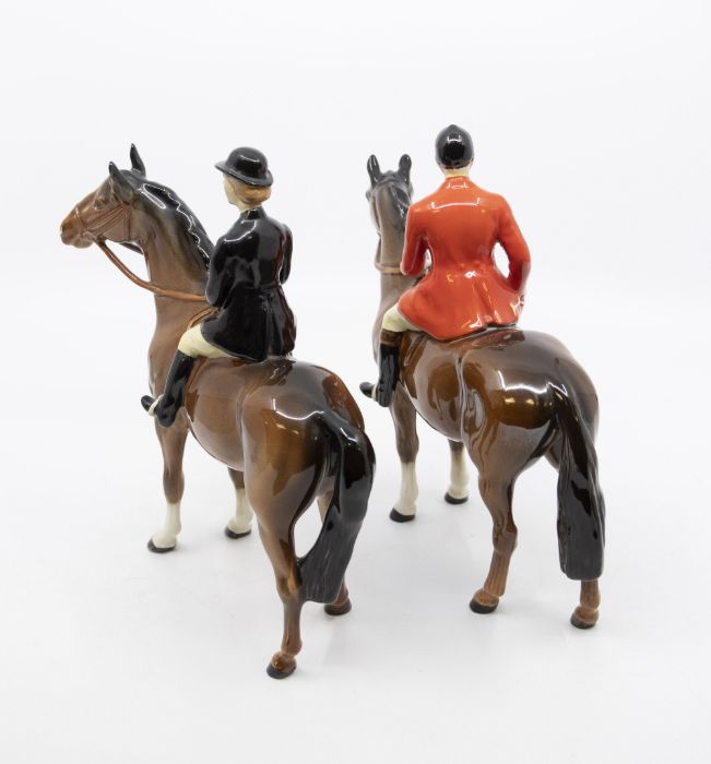 Beswick: A huntsman on horse, together with a huntswoman on horse - Image 2 of 4