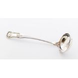 A George IV Scottish silver hourglass pattern small sauce ladle, hallmarked Patrick Sutherland,