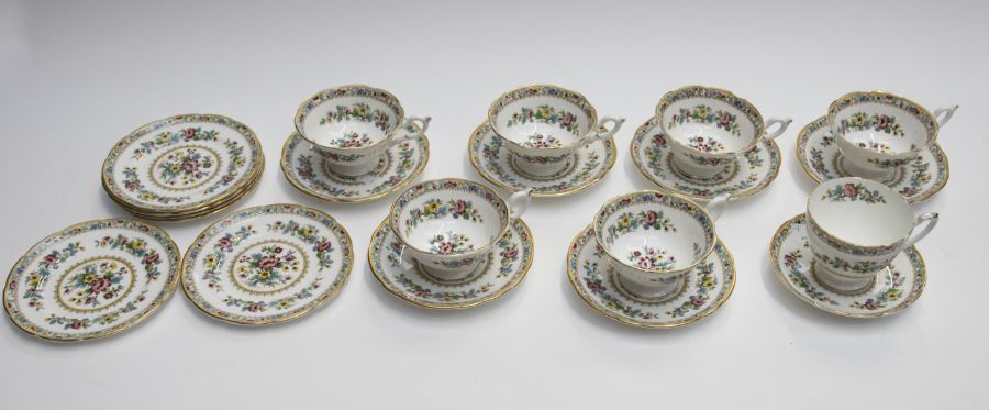 Coalport Ming Rose 6 trios and one cup and saucer