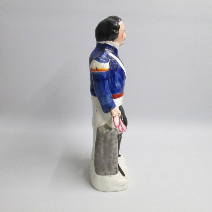 A Large Staffordshire figure of Louis Napoleon Circa 1850 Size: height 42cm Condition: Crack to - Image 4 of 4