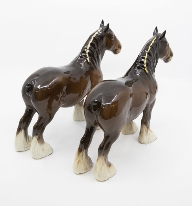 A pair of Beswick shire horses - Image 2 of 3