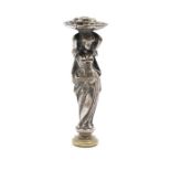 A 19th Century gilt metal seal in the form of a female bearing fruit, length approx 85mm,