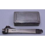 silver snuff and cigar cutter, weight 141.27g