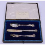 A silver Cased Christening set, weight: approx. 120g