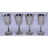 A set  of four silver goblets, weight: 380g (4)