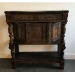 A William and Mary period and later oak pot cupboard