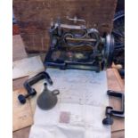 A late 19th cent cased Diminutive sized Sewing machine complete with instructions and original