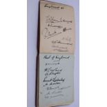 Early cricket interest, a signed Cricket book early England Australia and West indies autographs ,