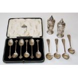 Barker Brothers Ltd, a cased set of six silver trefid terminal teaspoons, Birmingham 1931, four by