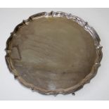 David Munsey (Munsey and Co), an Edwardian silver salver of good proportions with pie crust rim,