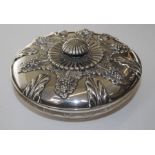 Possibly Thomas Hayter, a silver cover, cast in shallow relief with stiff leaves and fruiting