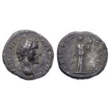 Antoninus Pius Denarius.  Rome, AD 138. Silver, 2.97 grams. 17 mm. Bare head right, IMP ANTONINVS