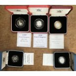 Royal Mint Silver Proof Coins in Original Case with Certificate of Authenticity, includes 1997 £2, 2