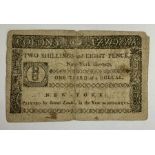 American 2 Shilling 8 pence New York 1776 bank note