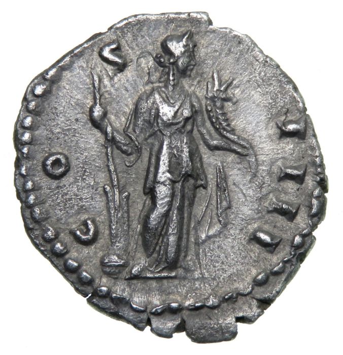 Antoninus Pius Denarius.   Rome, AD 152-3. Silver, 2.69 grams. 18.38 mm. Laureate bust right, - Image 2 of 2
