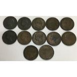 Collection of Halfpenny’s includes 1826, 1827, 1831, 2 x 1834, 1838, 1841, 1844, 1853, 1854, 1855,