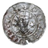 William I Penny.   Circa, 1066-1087 AD. Silver, 1.19 grams. 19.38 mm. Crowned facing bust, star on