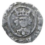 Henry VI Halfpenny.   Leaf-trefoil issue, 1436-38 AD. Silver, 0.45 grams. 12.93 mm. Crowned facing