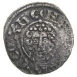 Short Cross Penny.   Circa, 1216-1247 AD. Silver, 1.28 grams. 17.99 mm. Crowned facing bust with