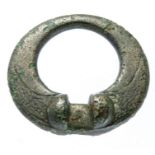 Iron Age Terret Ring.  Circa, 1st century BC-1st century AD. Copper-alloy, 7.3 grams. 26 x 8 mm. A