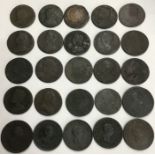 Early British Halfpenny Collection, includes 1720, 1722, 1724, 1730, 1731, 1734, 1735, 1740, 1743,