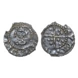 Henry VII Farthing  Silver, 0.21 grams. 9.03 mm. Crowned facing bust, arched crown. HENRIC DI GRA