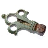 Roman Key Handle.  Circa, 2nd-4th century AD. Copper-alloy, 40 x 25 mm. 11.7 grams. A complete