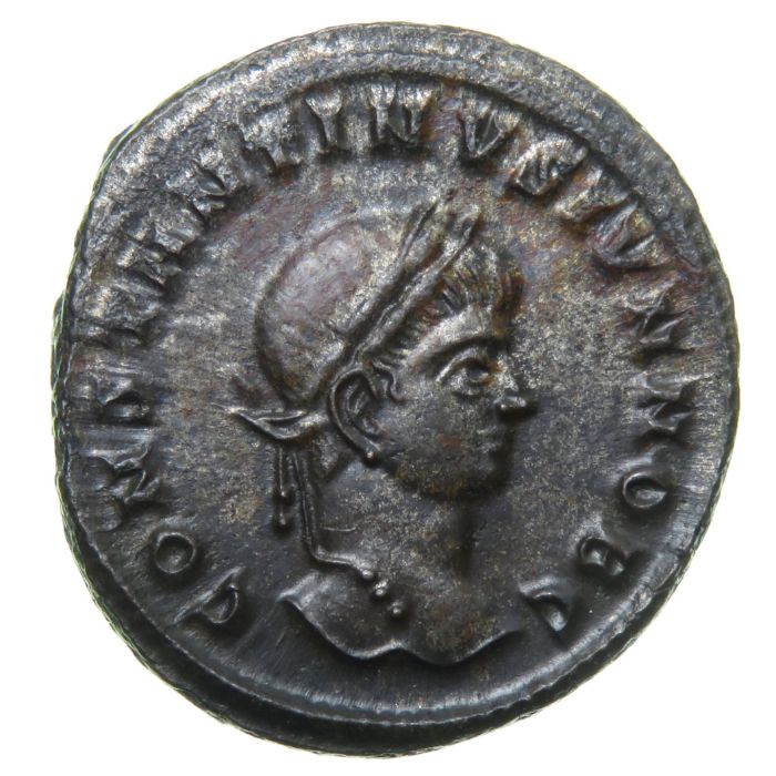 Constantine Centenionalis.  Billon, 3.23 grams. 18.28 mm. Diademed bust right, CONSTANTIVS IVN NOB