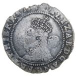 Elizabeth I Sixpence.   Seventh Issue, 1601-2 AD. Silver, 2.88 grams. 25.84 mm. Crowned bust left,