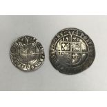 Two Coins of Elizabeth I.  To include a 1573 Sixpence, mint mark ermine & 1578 Threepence, mint mark