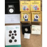 Royal Mint Silver Proof coins and BU 2019 year set.