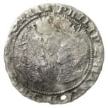 Philip & Mary Irish Groat.  Silver, 2.26 grams. 25.70 mm. Bare-headed busts facing beneath crown,