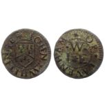 John Whiting, Lavenham Farthing Token.   A copper-alloy farthing trade token struck for John