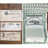 American Bank Drafts, Cheques and Bonds, includes New York Central and Hudson River Railroad Company