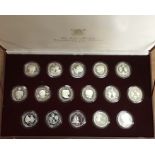 Royal Mint Silver Proof 1981 Royal Wedding set of 16 Crown size coins from around the Commonwealth.