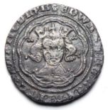Edward III Groat.  Pre-treaty period, 1351-1361. Silver, 3.29 g, 25,44 mm. Crowned facing bust, +