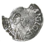 Aethelred II Penny.   Circa, 978-1016 AD. Silver, 1.10 grams. 18.87 mm. Bare-headed bust left, +
