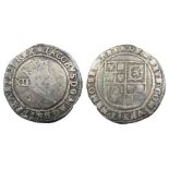 James I Shilling.  Second coinage, 1604-19 AD. Silver, 5.40 grams. 31.48 mm. Fourth bust. Crowned