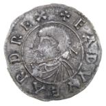 Edward the Elder Penny.   Circa, 899-924 AD. Silver, 1.22 grams. 22.89 mm. Diademed bust left, +