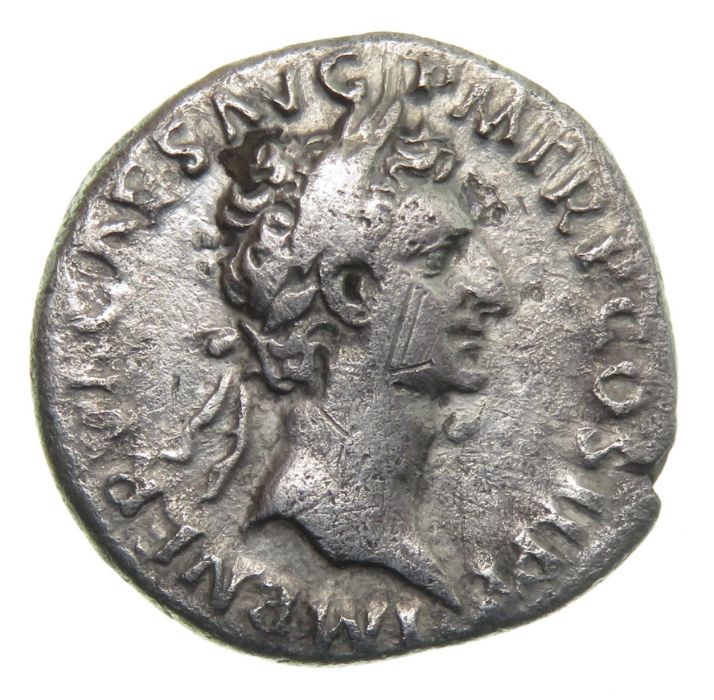 Nerva Denarius.   Rome, Sep-Dec AD 96. Silver, 2.87 grams. 17.21 mm. Laureate bust right, IMP