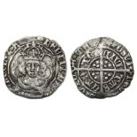 Henry VII Halfgroat.  Circa, 1485-1509 AD. Silver, 1.43 grams. 20.21 mm. Crowned facing bust, HENRIC