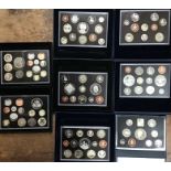 Royal Mint Proof Year sets of 1999, 2004, 2005, 2006, 2007, 2008, 2010 and 2011