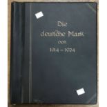 German Banknotes in Original German Banknote album dated 1914-1924 to front cover but holding a